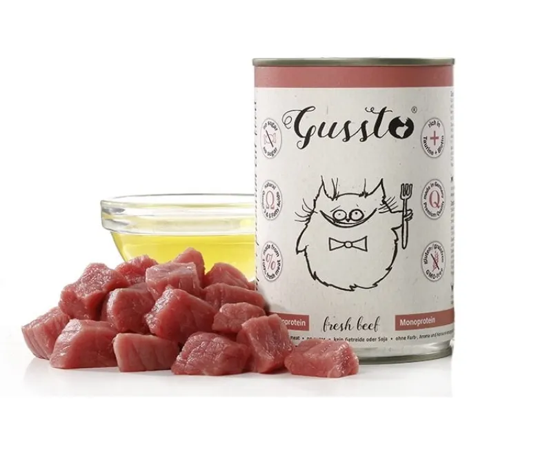 GUSSTO Cat Fresh Beef cibo umido per gatti manzo fresco 12x400 g