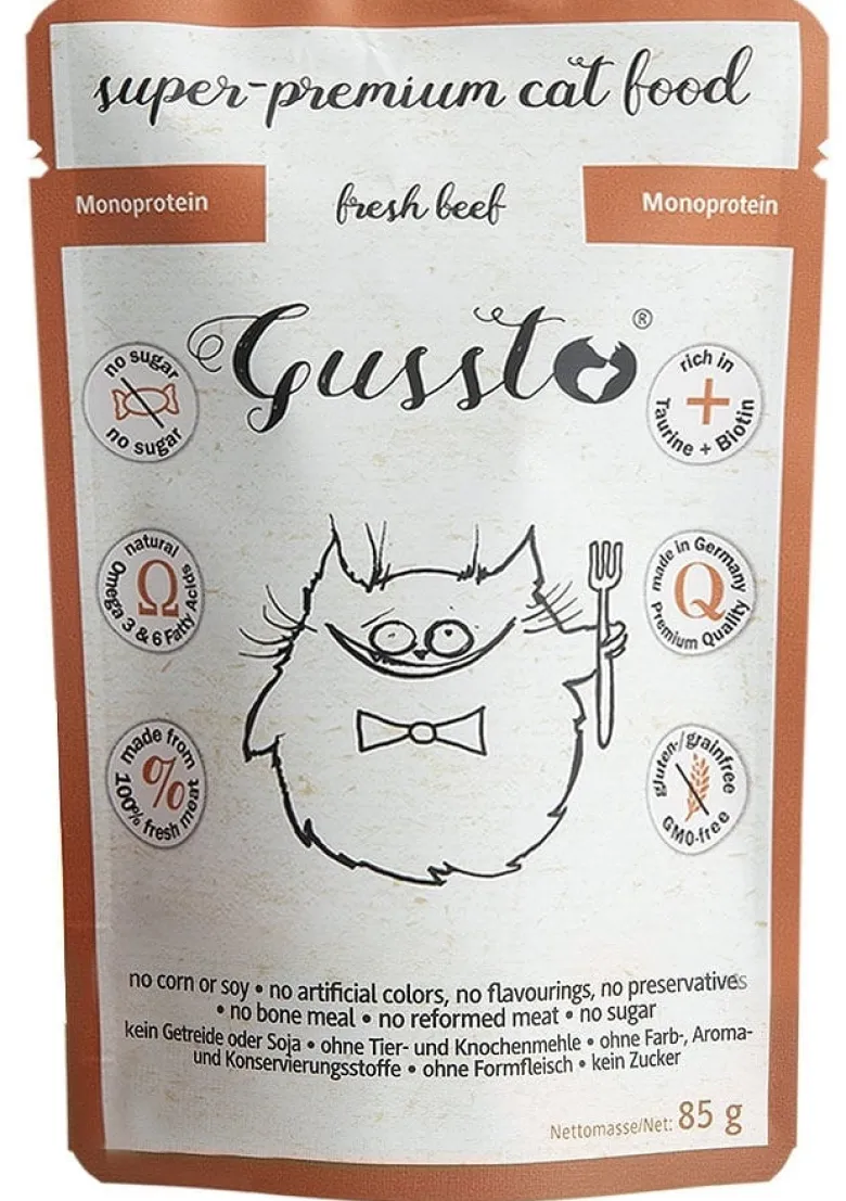 GUSSTO Cat Fresh Beef cibo umido per gatti manzo fresco 24x85 g