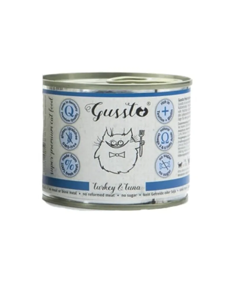 GUSSTO Cat Fresh Turkey & Tuna cibo umido per gatti tacchino e tonno 6x200 g