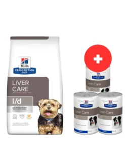 HILL'S Prescription Diet Canine l/d Liver Care 10 kg per cani con problemi epatici + 3 scatolette x 370g GRATIS