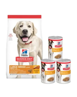 HILL'S Science Plan Adult Light Large breed con pollo 14kg + 3 scatolette GRATIS