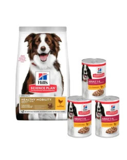 HILL'S Science Plan Canine Adult Healthy Mobility Medium Chicken 14kg supporto delle articolazioni + 3 lattine GRATIS