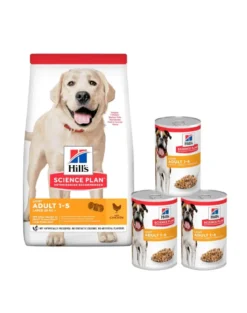 HILL'S Science Plan Canine Adult Light per cani di taglia grande al pollo 18 kg + 3 scatolette GRATIS