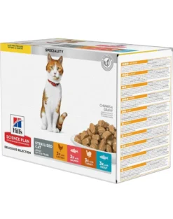HILL'S Science Plan Feline Young Adult Sterilised Cat Multipack con il pollo, con la trota, con il tonno, con il salmone 12 x 85g