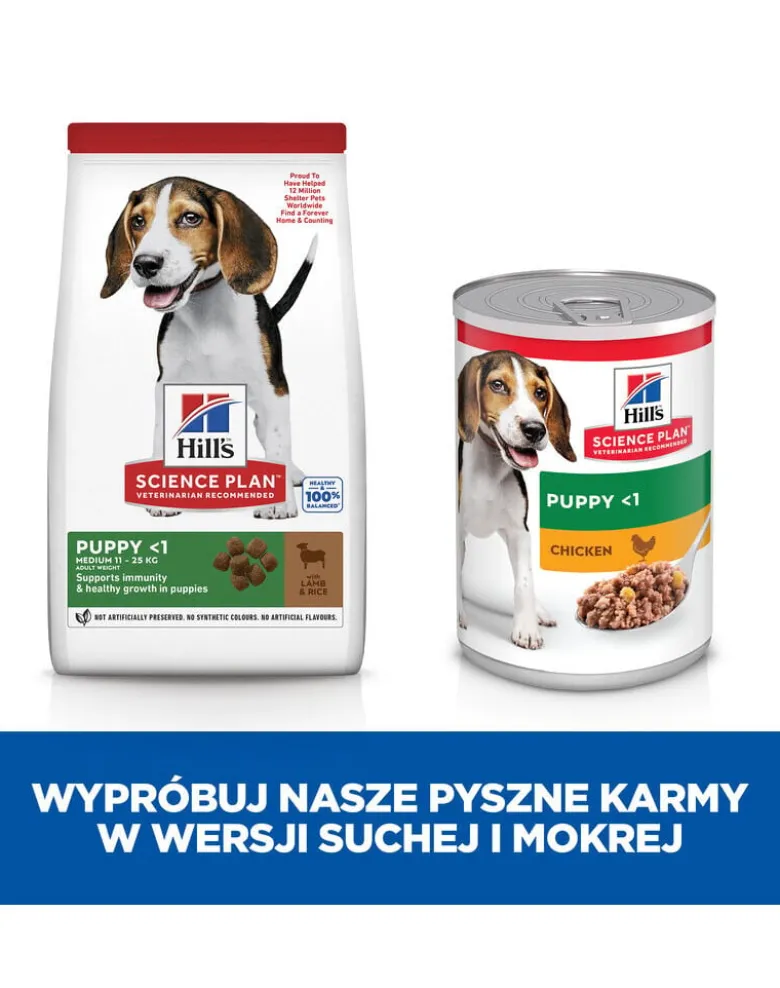 HILL'S Science Plan Puppy <1 Medium breed cibo secco con riso e agnello 14 kg