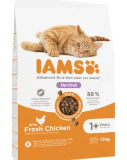 IAMS Cat Adult All Breeds Hairball Control Chicken 10 kg