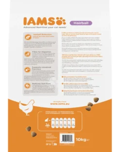 IAMS Cat Adult All Breeds Hairball Control Chicken 10 kg