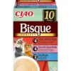 INABA Cat Ciao Bisque Variety 10x40g mix zuppe cremose con tonno, manzo e pollo per gatti