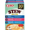 INABA Cat Ciao Stew Creamy Variety 10x40g mix di prelibatezze con pollo, pesce e capesante in salsa cremosa
