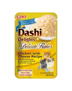 INABA Cat Dashi Delights Delicate Flakes Pollo e formaggio 40g