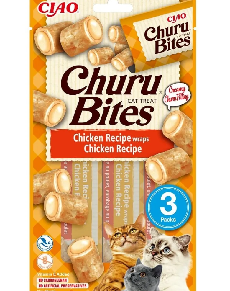 INABA Churu Bites Chicken wraps 3x10g involucri di pollo per gatti