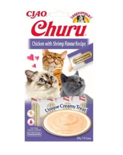 INABA Churu Cat bocconcino cremoso per gatti a base di pollo e gamberetti 56 g