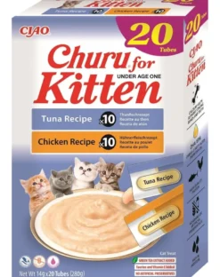 INABA Churu Cat Kitten 20x14g tonno e pollo crema snack per gattini