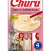 INABA Churu Cat Senior Tuna con Salmone 4x14g prelibatezza cremosa per gatti anziani al gusto di tonno e salmone