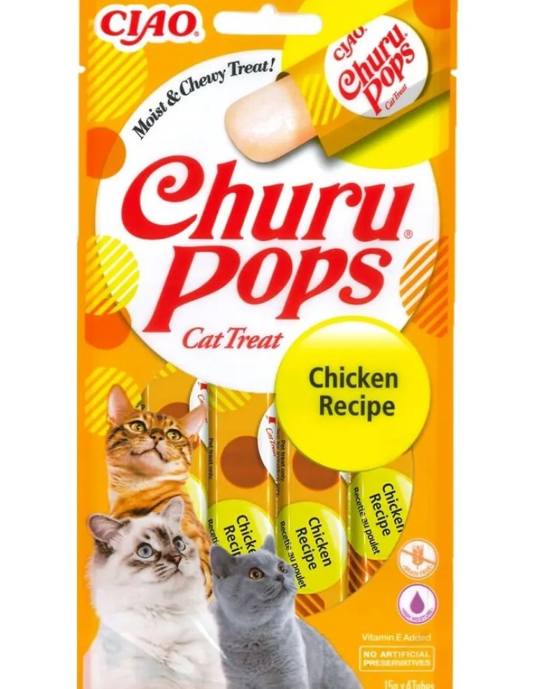INABA Churu Pops Chicken 4 x 15g con pollo per gatti