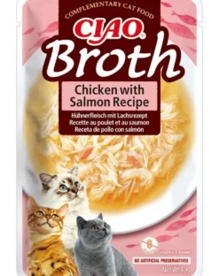 INABA CIAO Brodo di pollo e salmone per gatti 40g