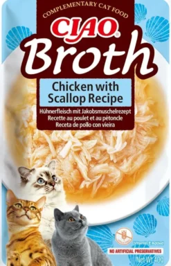 INABA CIAO Broth Brodo con pollo e capesante per gatti 12x40g