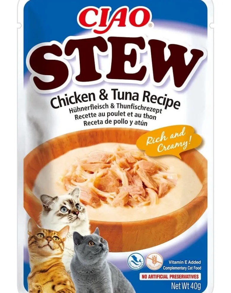 INABA CIAO Stew Piatto a base di pollo e tonno per gatti 12x40 g