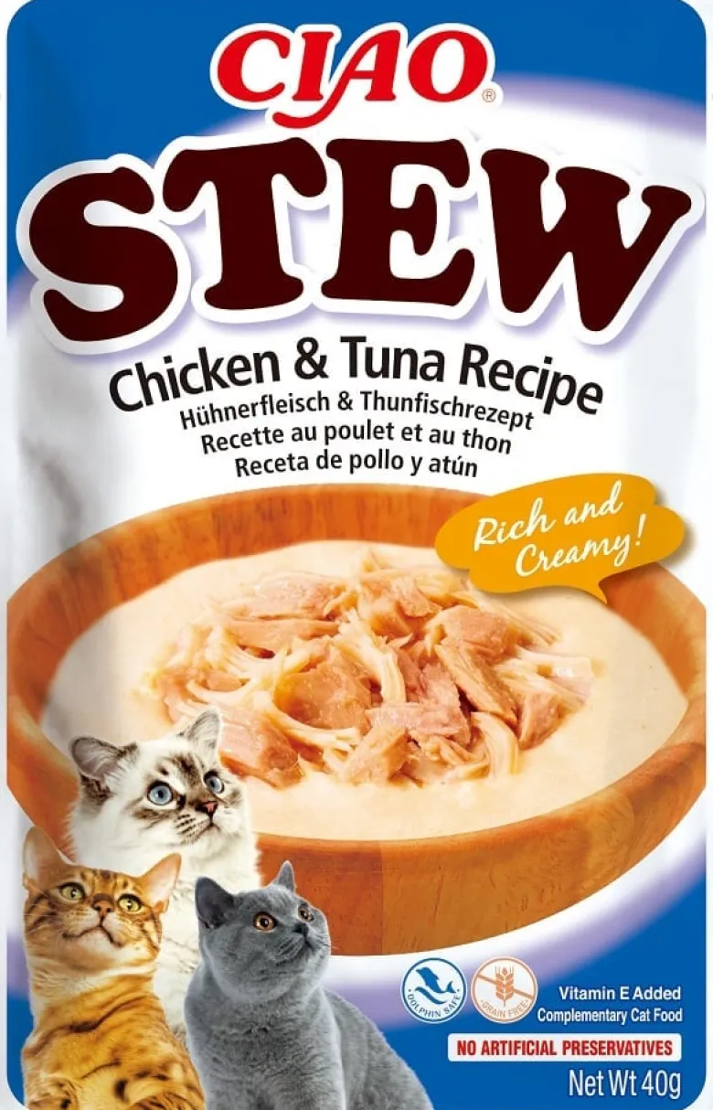 INABA CIAO Stew Piatto a base di pollo e tonno per gatti 12x40 g