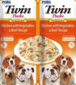INABA Dog Twin Pollo, verdure e manzo in brodo per cani 24x40 g