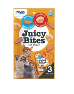 INABA Juicy Bites bocconcini umidi di pesce e cozze per gatti 33,9 g (3x11,3 g)