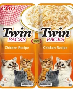 INABA Twin Pollo in brodo per gatti 2x40 g