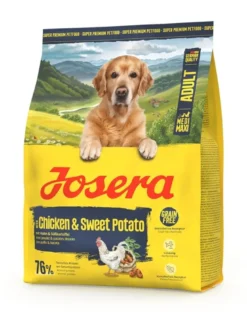 JOSERA Adult Chicken and Sweet Potato 900g cibo secco senza cereali per cani attivi