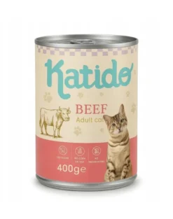 KATIDO Adult Cat Beef 400 g manzo con olio di salmone per gatti