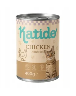 KATIDO Adult Cat Chicken 400 g pollo con olio di salmone per gatti
