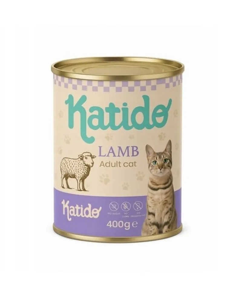 KATIDO Adult Cat Lamb 400 g agnello con olio di salmone per gatti
