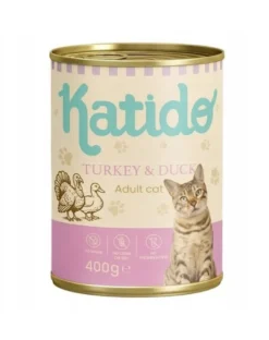 KATIDO Adult Cat Turkey and Duck 400 g tacchino e anatra con olio di salmone per gatti