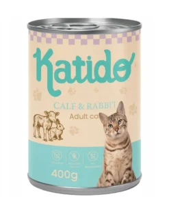 KATIDO Adult Cat Veal and Rabbit 400 g vitello e coniglio con olio di salmone per gatti