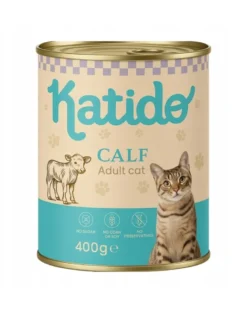 KATIDO Adult Cat Veal 400 g vitello con olio di salmone per gatti