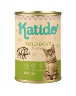 KATIDO Adult Cat Wild Boar 400 g cinghiale con olio di salmone per gatti