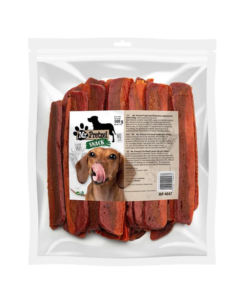 MR. PRETZEL Trisapore Manzo Agnello Cervo 500g snack per cani