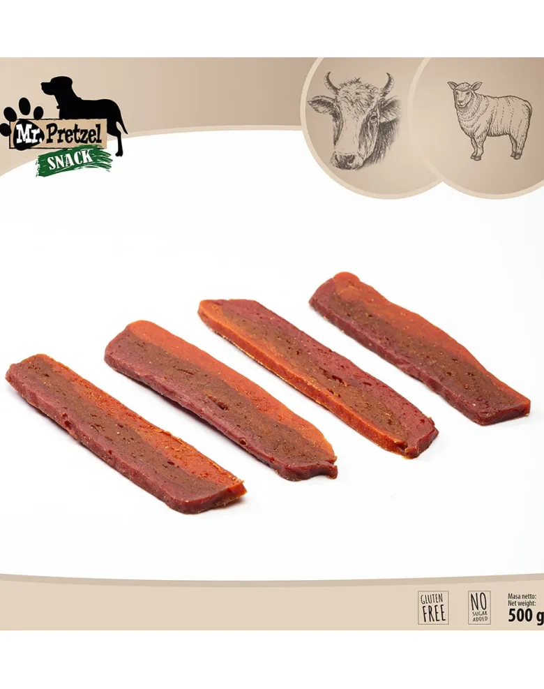 MR. PRETZEL Trisapore Manzo Agnello Cervo 500g snack per cani
