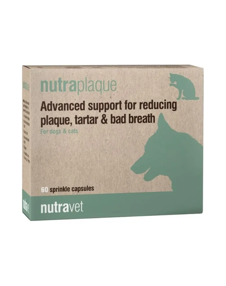 NUTRAVET Nutraplaque 120 capsule per il sostegno dei denti e delle gengive di cani e gatti