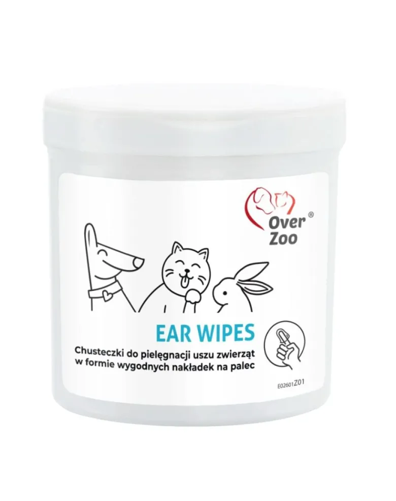 OVER ZOO Ear Wipes salviette per la cura delle orecchie per cani, gatti e roditori 50 pz.