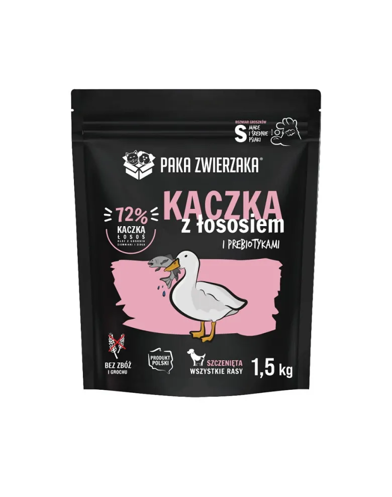 PAKA ZWIERZAKA Anatra e salmone per cuccioli 1,5kg