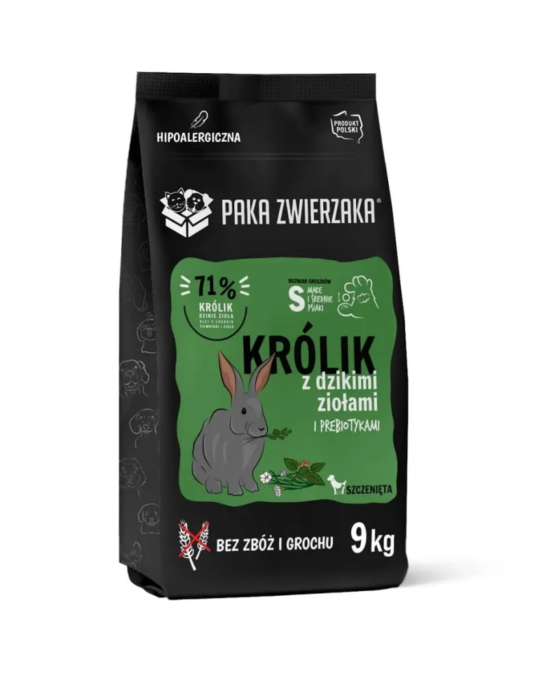 PAKA ZWIERZAKA Seventh Heaven Cibo secco Coniglio con erbe selvatiche per cuccioli 9 kg