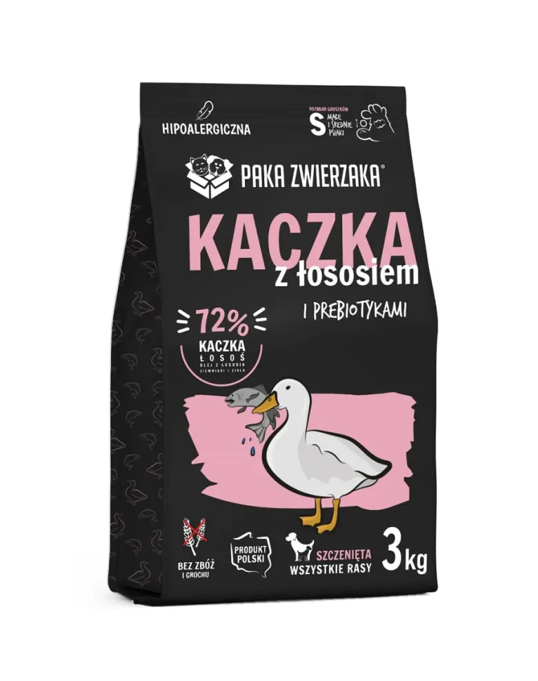 PAKA ZWIERZAKA Seventh Heaven Crocchette anatra e salmone per cuccioli S 3kg