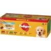 PEDIGREE Junior Scelta di Gusti con riso bustine 40x100 g cibo umido completo per cuccioli pezzi con mix di manzo e fegato e riso, con pollo e riso, con mix di agnello e fegato e riso, con pollame e riso in gelatina