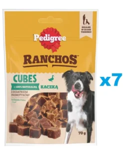 PEDIGREE Ranchos Cubes 7x70g Alimento complementare con anatra per cani adulti