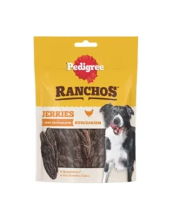 PEDIGREE Ranchos Jerkies 7x180g Alimento complementare senza cereali con pollo per cani adulti