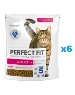 PERFECT FIT (Adult 1+) 6x750g Cibo secco per gatti ricco di salmone