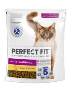 PERFECT FIT (Hairball 1+) 750g Alimento secco ricco di pollo per gatti- previene la formazione di boli di pelo