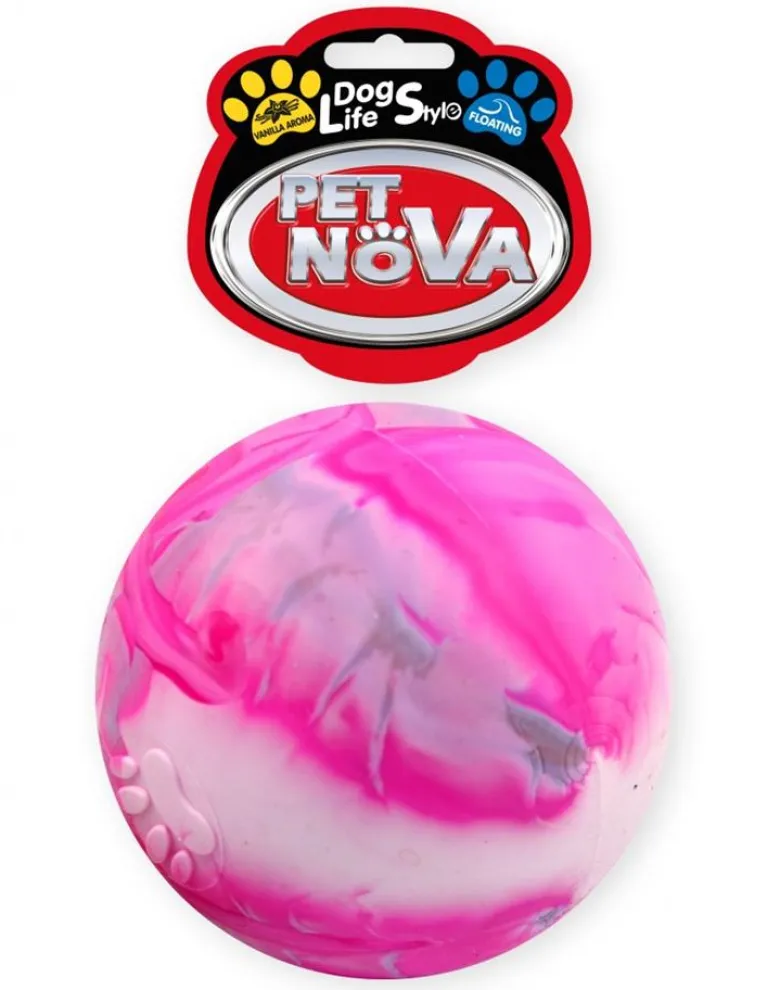 PET NOVA DOG LIFE STYLE Boule flottante pleine taille 8cm multicolore arôme vanille