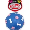 PET NOVA DOG LIFE STYLE Palla con motivo a zampe e ossa 9 cm blu