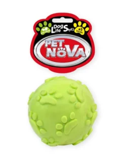 PET NOVA DOG LIFE STYLE Pallina da 6 cm con suono, gialla, al gusto di menta