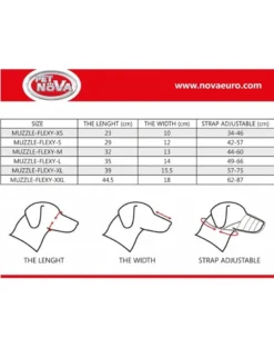 PET NOVA Museruola elastica in plastica XXL muso 44,5 cm cinturino 62-87 cm